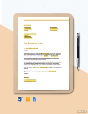Short Acceptance of Resignation from an Employee Template
