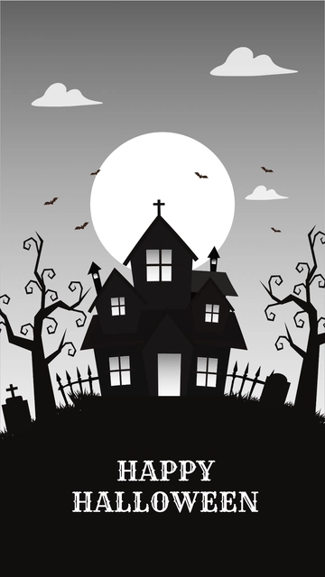 Free Haunted House Halloween Wallpaper Template to Edit Online