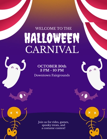 Free Halloween Carnival Flyer Template to Edit Online
