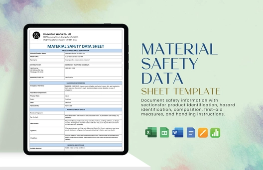 Material Safety Data Sheet Template