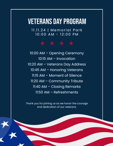 Free Veterans Day Program Template to Edit Online