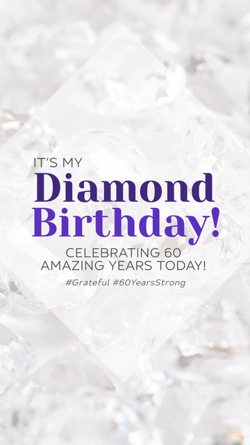Free Diamond Birthday Instagram Story Template to Edit Online