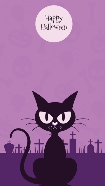 Free Cat Halloween Wallpaper Template to Edit Online