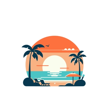 Free Beach Sunset Clipart to Edit Online