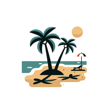 Free Palm Tree Beach Clipart to Edit Online