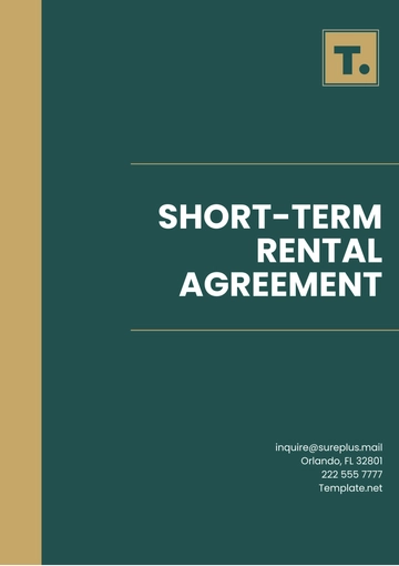 Free Short-Term Rental Agreement Template to Edit Online
