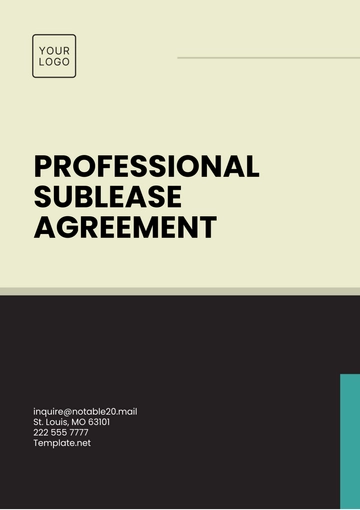 Free Professional Sublease Agreement Template to Edit Online