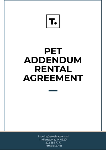 Free Pet Addendum Rental Agreement Template to Edit Online
