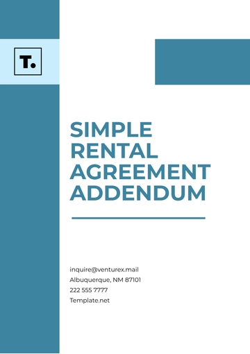 Free Simple Rental Agreement Addendum Template to Edit Online