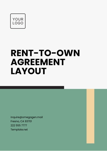 Free Rent-to-Own Agreement Layout Template to Edit Online