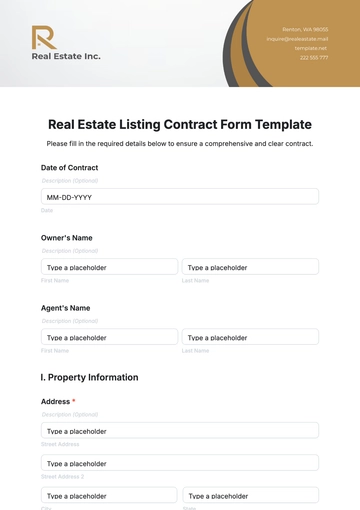 Free Real Estate Listing Contract Form Template to Edit Online