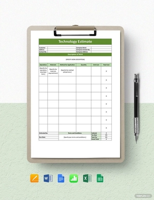 Basic Technology Estimate Template