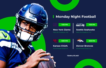 Free Monday Night Football Schedule Template to Edit Online