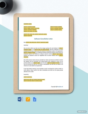 Software Cancellation Letter