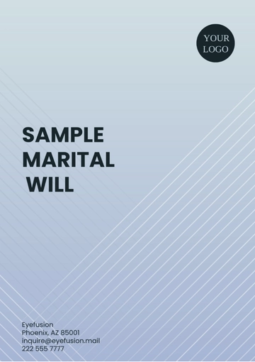 Free Sample Marital Will Template to Edit Online