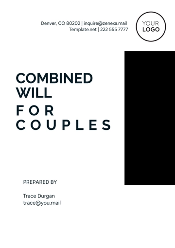 Free Combined Will for Couples Template to Edit Online