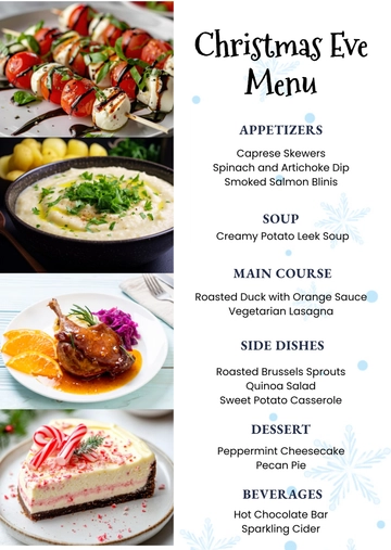 Free Christmas Eve Menu Template to Edit Online