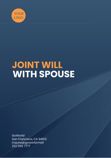 Free Joint Will with Spouse Template to Edit Online