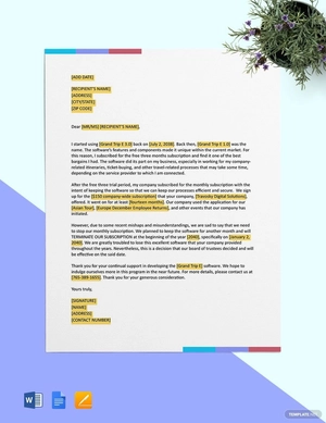 Software Subscription Termination Letter