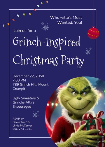 Free Grinch Christmas Invitation Template to Edit Online