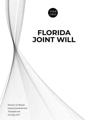 Free Florida Joint Will Template to Edit Online