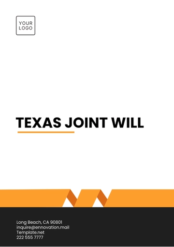 Free Texas Joint Will Template to Edit Online
