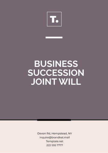 Free Business Succession Joint Will Template to Edit Online