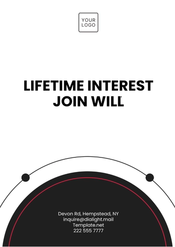 Free Lifetime Interest Joint Will Template to Edit Online
