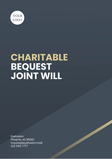 Free Charitable Bequest Joint Will Template to Edit Online