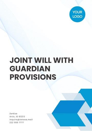 Free Joint Will with Guardian Provisions Template to Edit Online