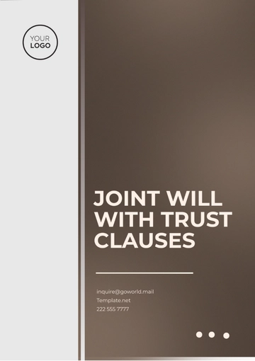 Free Joint Will with Trust Clauses Template to Edit Online
