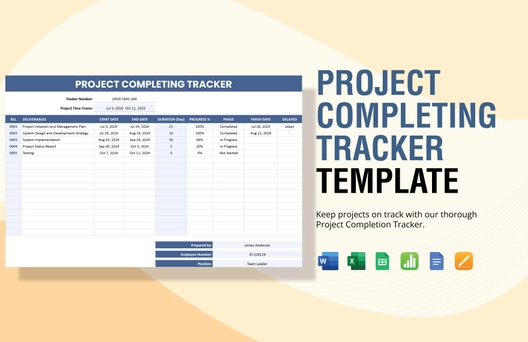 Project Completing Tracker Template