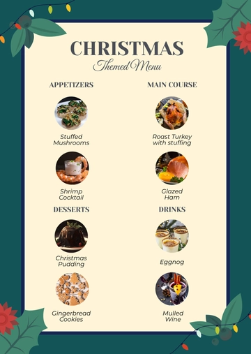 Free Christmas Themed Menu Template to Edit Online
