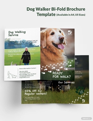 Dog Walker Bi-Fold Brochure Template Dog Walker Bi-Fold Brochure Template
