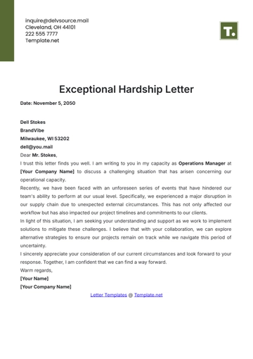 Free Exceptional Hardship Letter Template to Edit Online