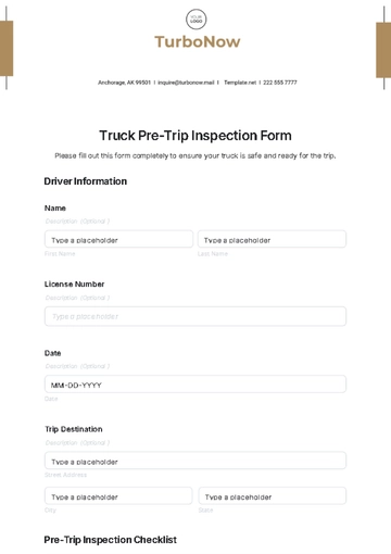 Free Truck Pre-Trip Inspection Form Template to Edit Online