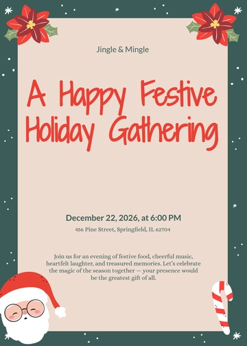 Free Jingle and Mingle Christmas Invitation Template to Edit Online