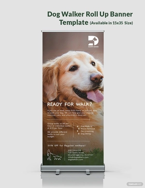 Dog Walker Roll Up Banner Template