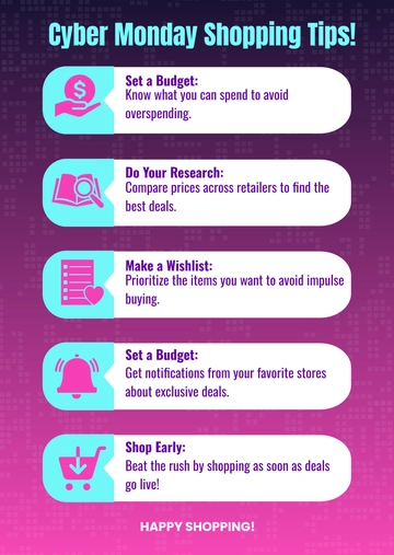 Free Cyber Monday Shopping Tips Template to Edit Online