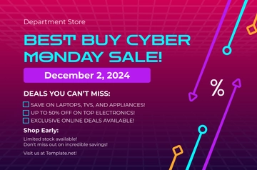 Free Best Buy Cyber Monday Sale Template to Edit Online