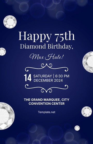 Free Diamond Birthday Poster Template to Edit Online