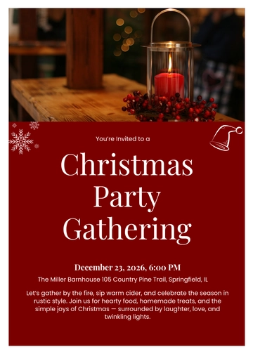 Free Rustic Christmas Invitation Template to Edit Online