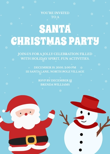 Free Santa Christmas Invitation Template to Edit Online