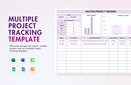 Multiple Project Tracking Template Multiple Project Tracking Template