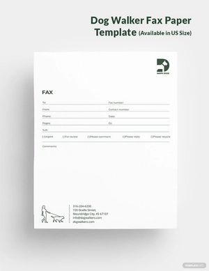 Dog Walker Fax Paper Template