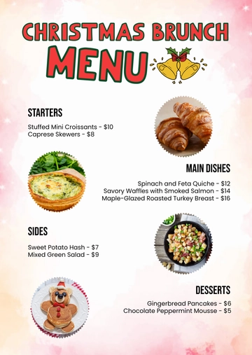 Free Christmas Brunch Menu Template to Edit Online