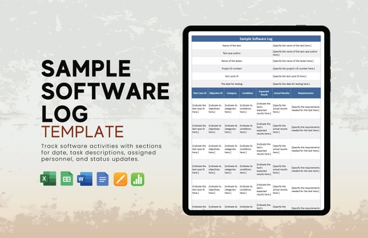Sample Software Log Template