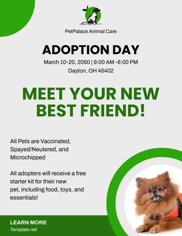 Free Animal Care Adoption Flyer Template to Edit Online