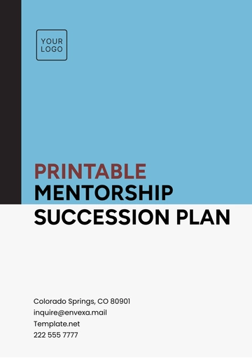 Free Printable Mentorship Succession Plan Template to Edit Online