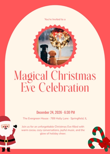 Free Creative Christmas Eve Invitation Template to Edit Online